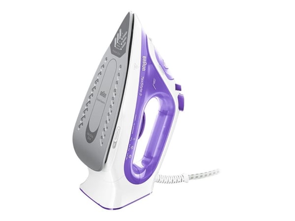 Braun TexStyle 3 SI3042VI, Höyrysilitysrauta, Keraaminen pohjalevy, 2 m, 160 g/min, Purppura, Hopea, Valkoinen, 0,27 L