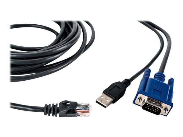 Avocent - Video- / USB-kabel - USB, HD-15 (VGA) (hann) til RJ-45 (hann) - 4.5 m - for AutoView 1400, 1500, 2000, 2020, 2030, AV3108, AV3216