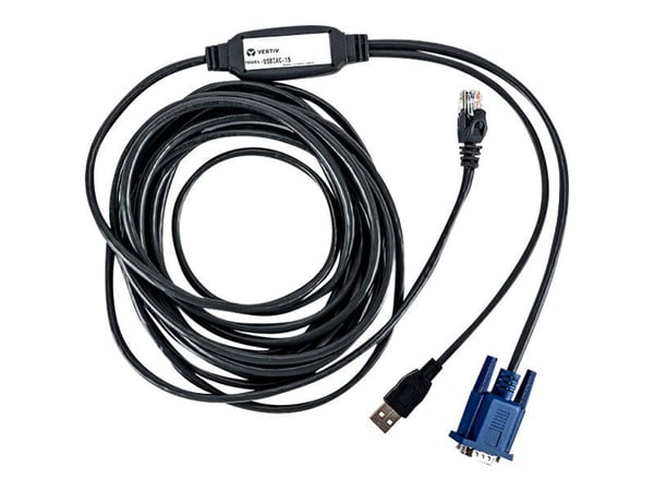 Avocent - Video- / USB-kabel - USB, HD-15 (VGA) (hann) til RJ-45 (hann) - 4.5 m - for AutoView 1400, 1500, 2000, 2020, 2030, AV3108, AV3216