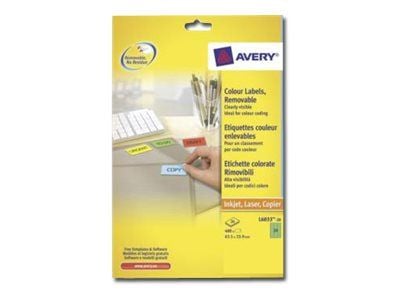 Avery L6033 - Fjernbart adhesiv - grønn - 63.5 x 33.9 mm 480 etikett(er) (20 ark x 24) merkelapper