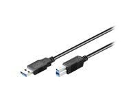 MicroConnect - USB-kabel - USB Type B (hann) til USB-type A (hann) - USB 3.0 - 3 m - svart