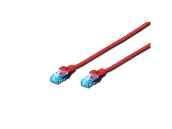 DIGITUS Ecoline - Patch-kabel - RJ-45 (hane) till RJ-45 (hane) - UTP - CAT 5e - startad - röd