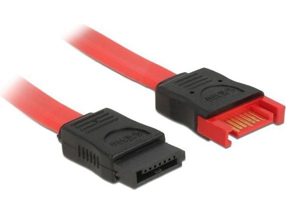 Delock - SATA-forlengelseskabel - Serial ATA 150/300/600 - SATA (hann) til SATA (hunn) - 20 cm - rød