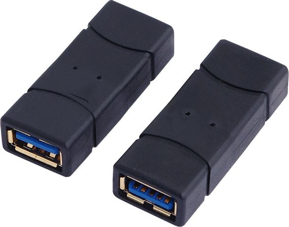 LogiLink USB 3.0-A F/F, USB 3.0-A, USB 3.0-A, Sort