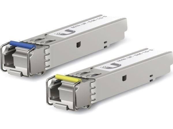 Ubiquiti U Fiber - SFP (mini-GBIC) transceivermodul - 1GbE - LC-enkeltmodus - opp til 3 km - 1310/1550 (TX) / 1550/1310 (RX) nm (en pakke 2)