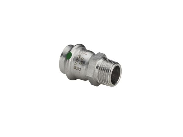 Sanpress Inox overgang 18 mm x 12" rustfrit stål, 436469