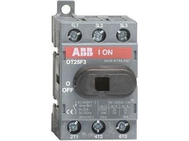 ABB OT25F3, 3P, kaapeli, lajittelu, IEC 60947-3 / UL 508 / CSA C22.2 No. 14, 600 V, 35 mm