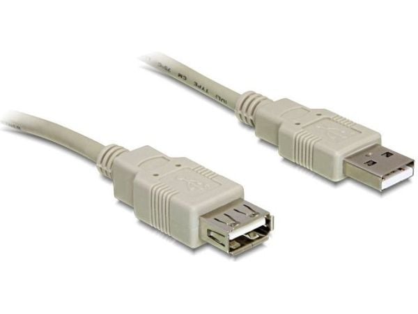DeLOCK Cable USB 2.0 extension A/A 3m, 3 m, USB A, USB A, Uros/naaras, Harmaa