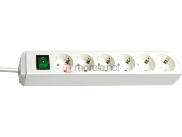 Brennenstuhl Eco-Line, 6 AC-pistorasia(a), Tyyppi H, Harmaa, Hopea, 1,5 m, 330 mm