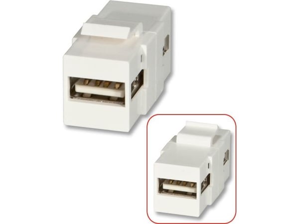 Lindy USB A to A Keystone, Valkoinen, USB A to A, USB A to A