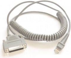 Datalogic CAB-363 RS-232, 25P, Female, Coiled, Naaras/naaras