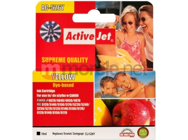Activejet ACC-526YN, Hög (XL) avkastning, Färgbaserat bläck, 10 ml, 1 styck, Enpack