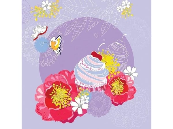 Swarovski kort, fyrkantigt CL0712 Cupcakes