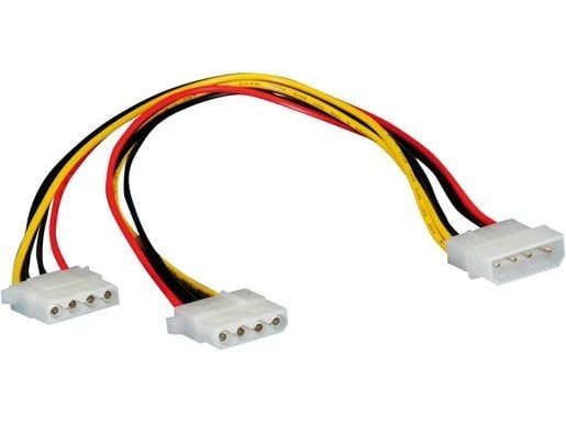 ROLINE 11.03.1005, Molex (4-pin), 2 x Molex (4-pin), 0,3 m, Hankjønn, Hunkjønn, Sort, Rød, Hvit, Gult
