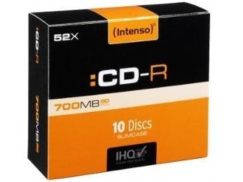 Intenso CD-R 700MB, 52x, CD-R, 120 mm, 700 MB, SlimCase, 10 kpl