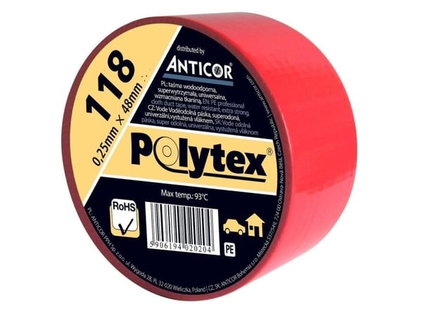 Anticor Polytex 118 teippi 48mm 50m punainen PP-1180002-0048050