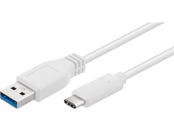 MicroConnect - USB-kabel - USB-type A (hann) til 24 pin USB-C (hann) - USB 3.2 Gen 1 - 2 m - hvit