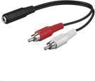 MicroConnect AUDALH02 RCA-adapterkabel 2 x RCA hane till 3,5 mm hona, 20 cm