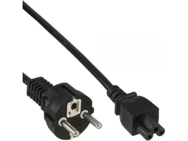 InLine - Virtajohto - CEE 7/7 (SCHUKO) (M) - IEC 320 EN 60320 C5 - 1 m - Musta (16656N)
