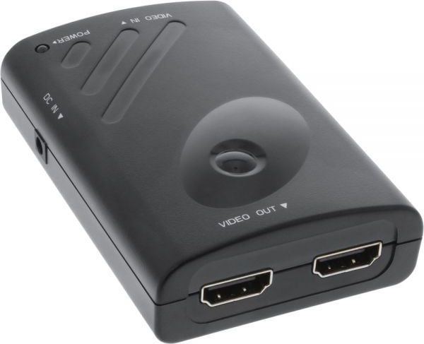 InLine 57821A, DisplayPort, 2x HDMI, Sort, 1920 x 1080 (HD 1080), 175 g, 128 mm