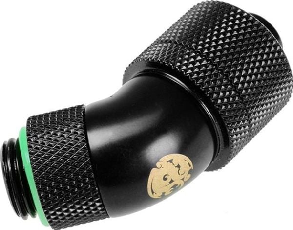 Bitspower BP-MB45R2CPF-CC3U, Liitin, Messinki, Musta, Vihreä, 1/4"