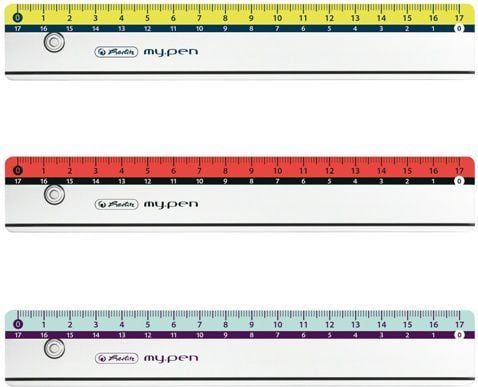 Herlitz my.pen - Linjal - 17 cm - tilgjengelig i ulike farger - plastikk