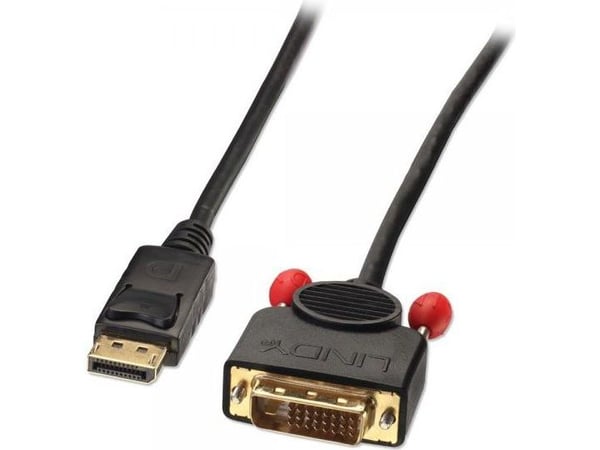 Lindy 41491, 2 m, DisplayPort, DVI-D, Hankjønn, Hunkjønn, Rett