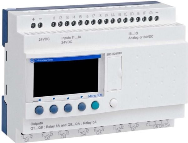 Schneider Modulært intelligent relé RTC LCD 24VDC 16 innganger 10 utganger SR3B261BD