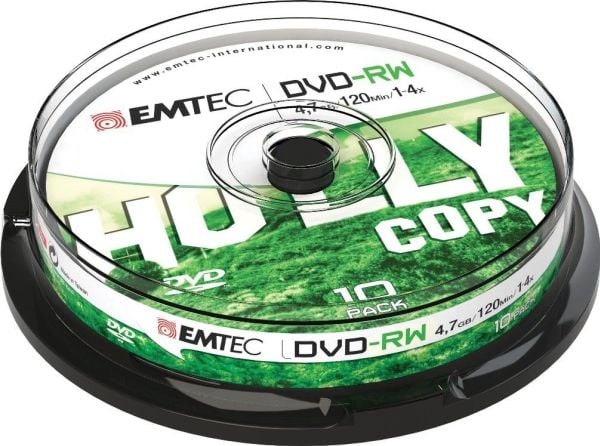 EMTEC - 10 x DVD-RW - 4.7 GB (120 min) 1x - 4x - sølv - spindel