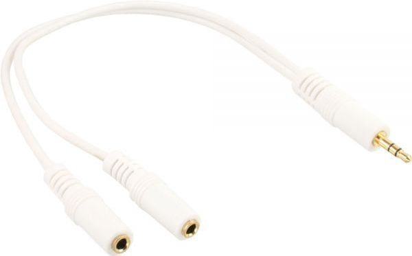 InLine 99300G, 3.5mm, Hankjønn, 2 x 3.5mm, Hunkjønn, 0,1 m, Hvit