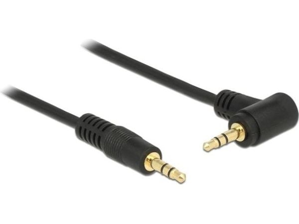 DeLOCK 0.5m 3.5mm M/M, 3.5mm, Uros, 3.5mm, Uros, 0,5 m, Musta