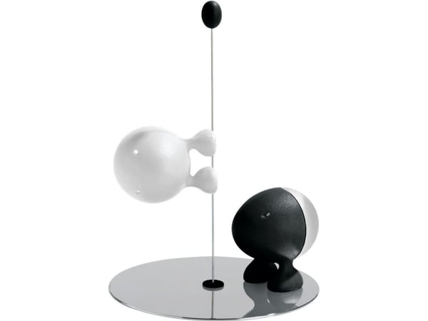 Alessi ASG02 BW, Svart, Rustfritt stål, Hvit, Rustfritt stål, Termoplast, 145 mm, 1 stk