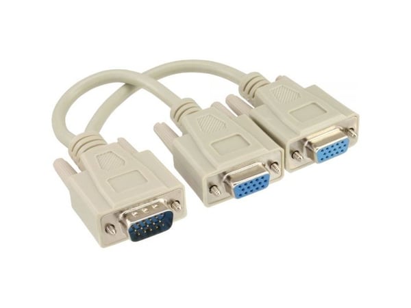 InLine 4043718102129, 0,2 m, VGA, 2x VGA, Hankjønn, Hunkjønn, Beige