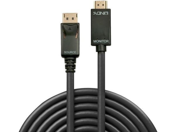 Lindy 36922, 2 m, DisplayPort, HDMI-tyyppi A (vakio), Uros, Uros, Suora