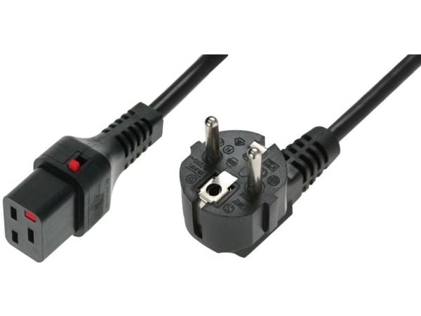 ASSMANN - Virtakaapeli - virta CEE 7/7 kulma IEC 60320 C19 - 2 m - musta