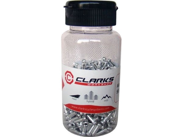 Clarks ändstycke till broms-/växelvajer CX88DP 1,0-1,6 mm aluminium silver 500 st (CLA-CX88DP500)