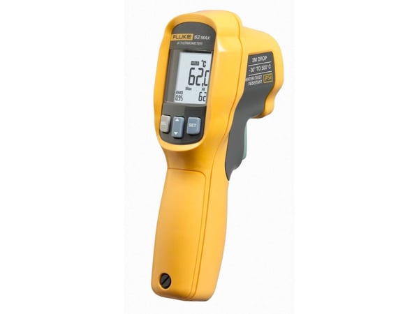 Fluke 62 MAX, F, °C, -30 - 500 °C, Gult, -22 - 932 °F, 1,5 °C, Rektangulær