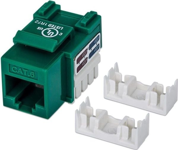 Intellinet 210638, Tasainen, Vihreä, RJ-45, Naaras, 22/26, Cat6