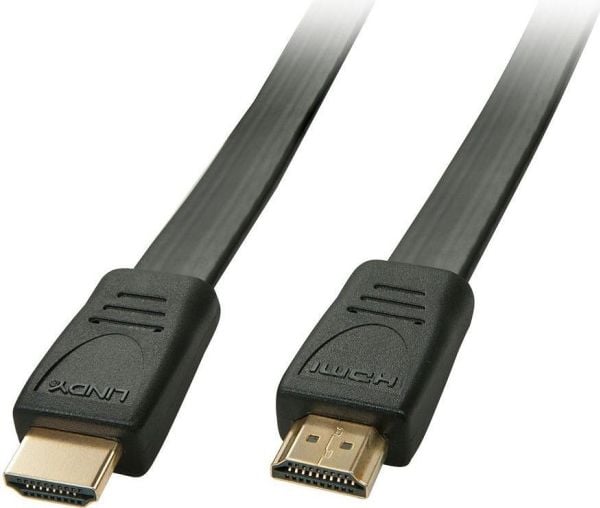 Lindy - HDMI-kaapeli - HDMI (M) - HDMI (M) - 1.0m - suojattu - musta - valettu, litteä, 4K-tuki (36996)