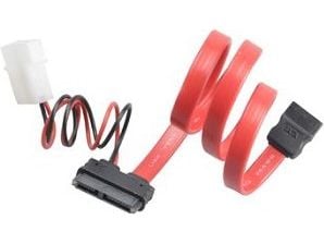 Akasa - SATA-kabel - Slimline SATA (hunn) til SATA, 4-pins intern strøm (5V) - 40 cm