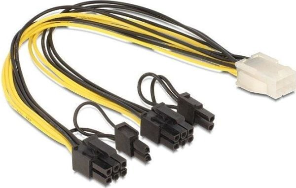 Delock - Strømkabel - 8-pins PCIe-strøm (6+2) (hann) til 6-pins PCIe-strøm (hunn) - 30 cm
