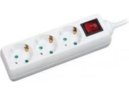 LogiLink LPS206, 1,4 m, Tyyppi F, IP20, Valkoinen, 3 AC-pistorasia(a), 250 V