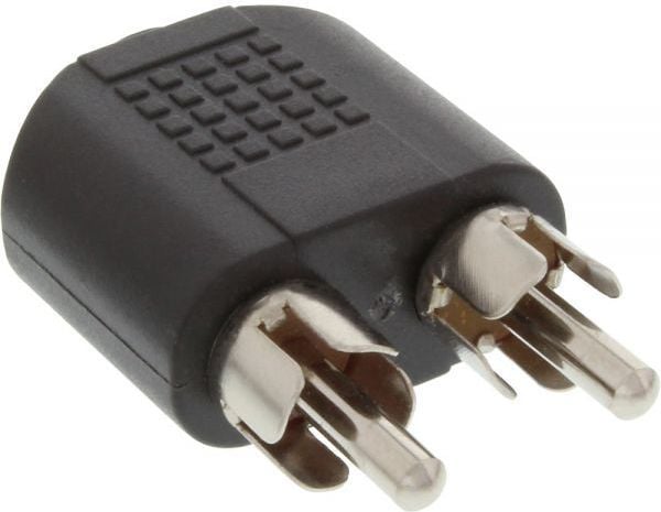 InLine 99343, 3.5mm jack female, 2x RCA, Musta