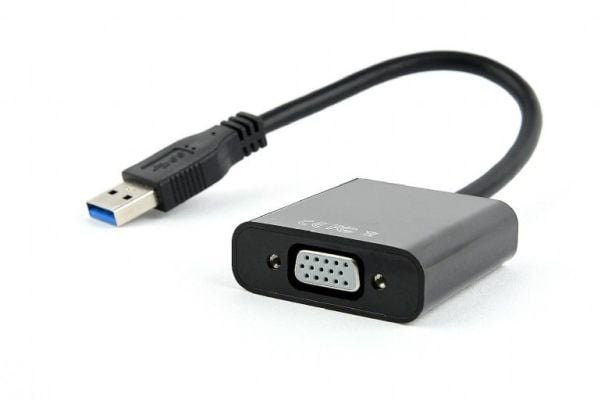 Cablexpert - Video adapter - USB-type A (hann) til HD-15 (VGA) (hunn) - USB 3.0 - 15 cm - svart