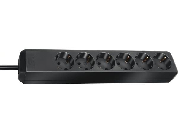 Brennenstuhl Eco-Line, 6 AC-pistorasia(a), Tyyppi H, Musta, 1,5 m, 330 mm, 350 mm