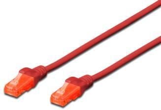 DIGITUS Professional - Patch-kabel - RJ-45 (hane) till RJ-45 (hane) - UTP - CAT 6e - startad, hakfri - röd