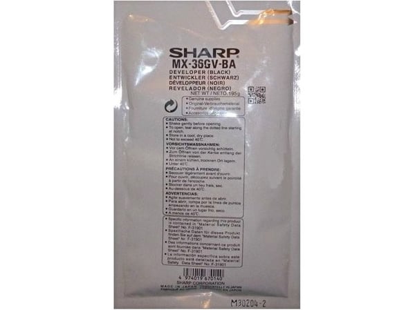 Sharp MX36GVBA - Svart - fremkaller - for Sharp MX-2010U, MX-2310U, MX-2610N, MX-3110N, MX-3111U, MX-3116N, MX-3140N, MX-3640N