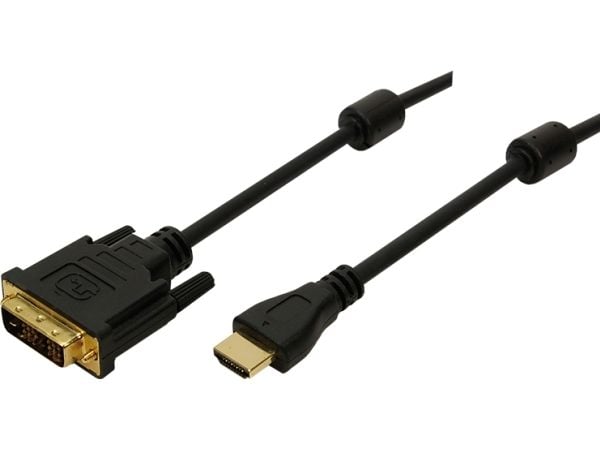 LogiLink - Sovitinkaapeli - HDMI naaras - DVI-D uros - 5 m - kaksoissuojattu - musta