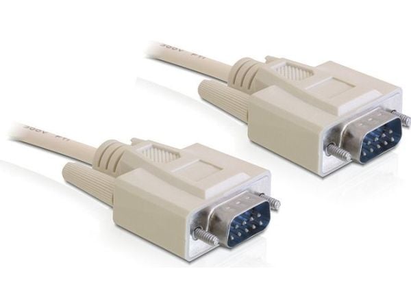Delock - Seriell kabel - DB-9 (hann) til DB-9 (hann) - 10 m - beige - Kina