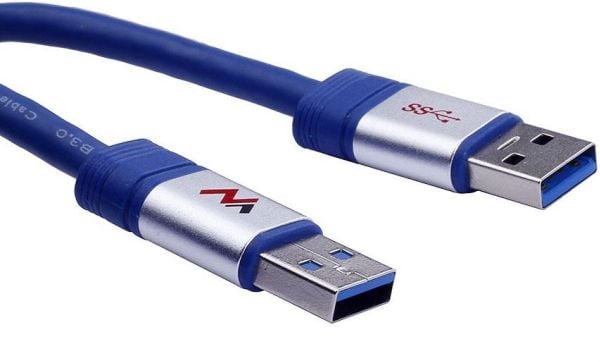Maclean MCTV-606, 1,8 m, USB A, USB A, USB 3.2 Gen 1 (3.1 Gen 1), Blå, Sølv